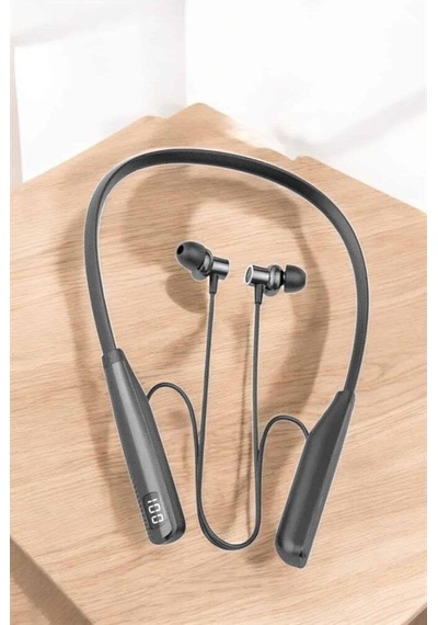 Boyun Askılı Bluetooth Kulaklık Uzun Şarj Süreli Dijital Göstergeli Kablolu Mh-hs7233-3252