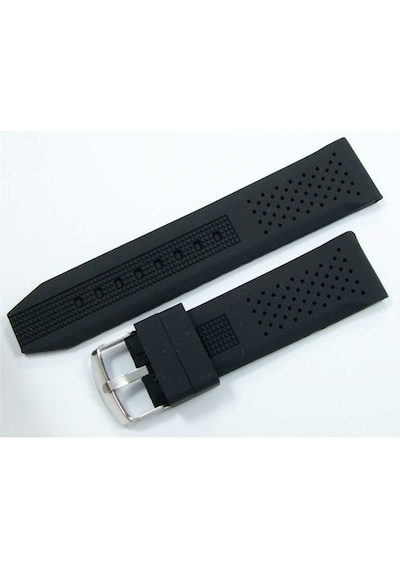 Lacost Model Silikon Saat Kordonu Siyah 20Mm Slikon Kordon Kolçak
