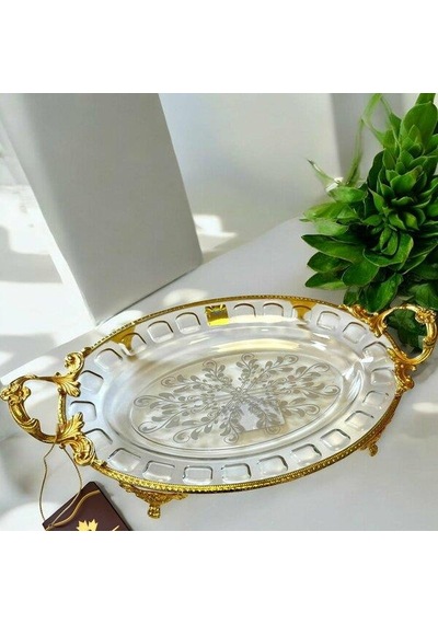 Royking Ayaklı Oval Sunum Tabağı 35x29x20x4cm Crg162