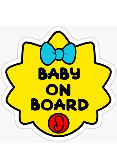 Arabada bebek var Baby On Board Sticker Yapıştırma 19CM md4