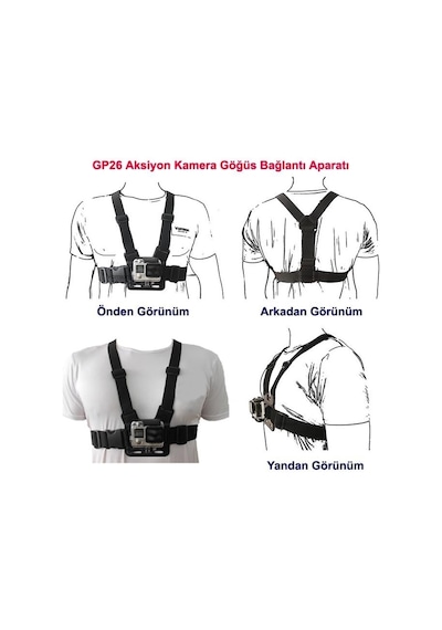 Gopro Hero 10 9 Aksiyon Kamera Göğüs Bandı Chest Body Strap Gp26