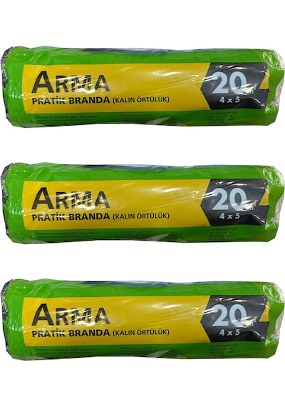 Arma Naylon Tadilat Boya Koruyucu Örtü Poşet Kalın Pratik Branda - 4x5 Metre - 20 M2 - 3 Paket Arma Naylon Tadilat Boya Koruyucu Örtü Poşet Kalın Pratik Branda - 4x5 Metre - 20 M2 - 3 Paket