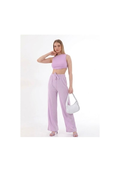 Polologin Butik Kadın Lila Viskon Rahat Kalıp Gömlek Mor