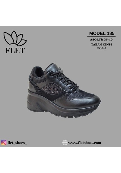 Flet 185 Siyah Kadın Spor Sneaker Siyah