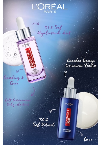L'Oreal Paris Revitalift Filler %1.5 Saf Hyaluronik Asit   + Saf Retinol Gece Serumu