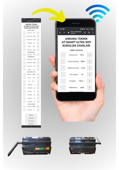 24 Kanal At-smart Ultra Wıfı Akıllı Merdiven Modülü+2 Adet Profesyonel Lazer Sensör
