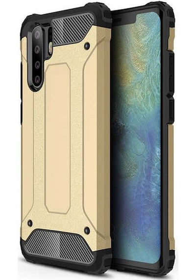 Noktaks - Huawei Uyumlu Huawei P30 Pro - Kılıf Çift Katman Zırh Tank Crash Military Kapak - Gold