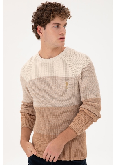 U.S. Polo Assn. Erkek Slim Fit Bisiklet Yaka Camel Kazak 50293017-VR015 U.S. Polo Assn. Erkek Slim Fit Bisiklet Yaka Camel Kazak 50293017-VR015
