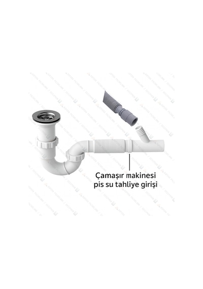 S Li Körüklü Çamaşır Makinesi Bağlantılı Sifon Tıkanma Ve Koku Yapmayan Özel Tasarım