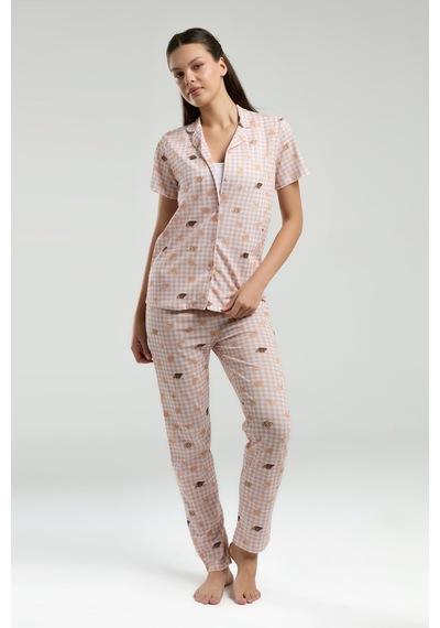 Rolypoly Kadın Beyaz Gömlek Pijama Beyaz