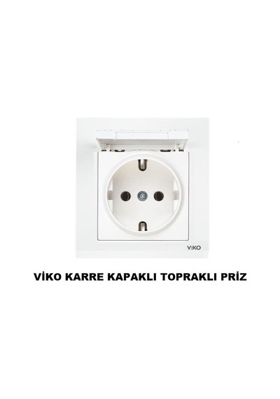 Viko Kapaklı Priz  Viko Karre Serisi Kapaklı Topraklı Priz Kenar
