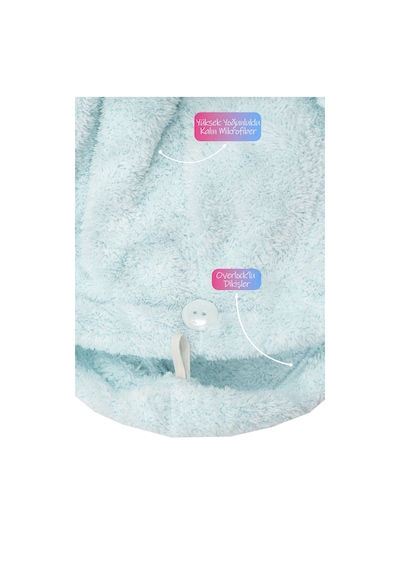 Mikrofiber Saç Havlusu Plaj Deniz Havuz Bonesi Banyo Saç Kurutma Baş Havlusu Turkuaz
