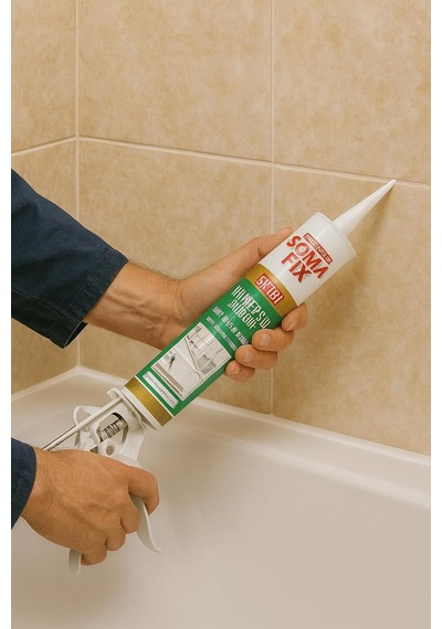 Somafıx Se281 Universal Silicone Beyaz Amaçlı Silikon Mastik Su Geçirmez, Esnek, Hızlı Kuruyan Banyo, Mutfak, Kapı, Pencere, Seramik Ve Pvc İçin 0001 Beyaz