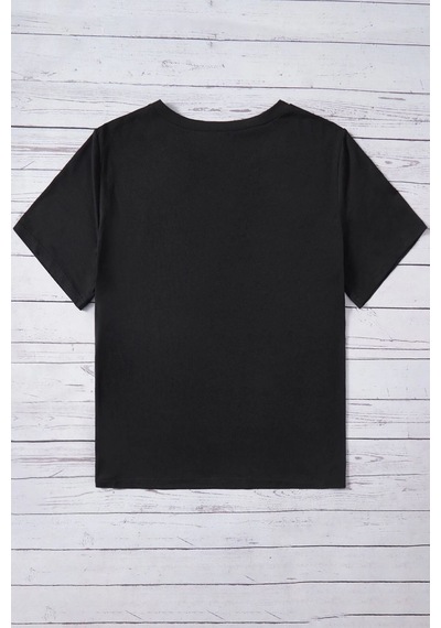 Unisex Su Avatar Baskılı Kısa Kol T-shirt SIYAH