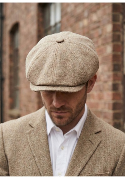 Emybox Erkek Kaşe 8 Köşe Kasket Şapka Klasik Retro- Peaky Blinders Tarzı Lastikli Standart Beden D