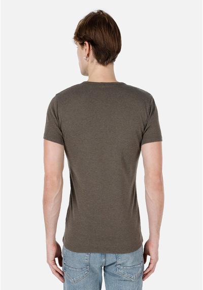 Colin's Colins Slim Fit Placket Neck Düz Erkek Yeşil Kısa Kol Tişört Cl1040245 Q1.v1 Kml Haki