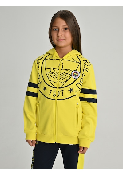 Fenerium Çocuk Trıbun Tek Renk Logolu Sweat Sarı