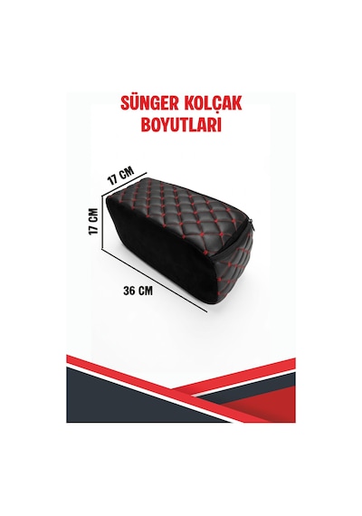 Tofaş Serçe İle Uyumlu Sünger Kolçak Siyah Deri Siyah Dikişli