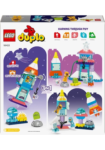 LEGO® DUPLO® 3’ü 1 Arada Uzay Mekiği Macerası 10422 3+ Eğitici Oyuncak Yapım Seti - 58 Parça