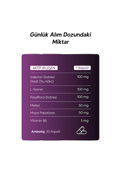 Passıflora Complex Passıflora, Valerıan, L-teanın Ve Vıtamın B6 30 Kapsül