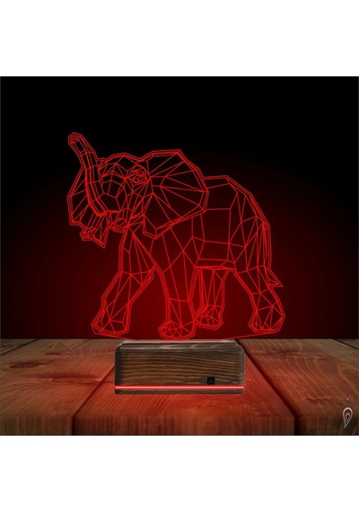 Luvivia Fil Polygonal 3d Lamba - Masa Gece Lambası Şeffaf