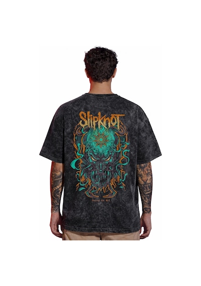 Tasarım Slipknot Rock Metal Müzik Grubu Sırt Baskılı Unisex Overs Siyah