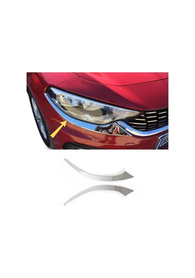 Fiat Egea Krom Far Kaşı 2 Parça + Ön Panjur Alt Çıtası Krom 2015-2019 Paslanmaz Çelik