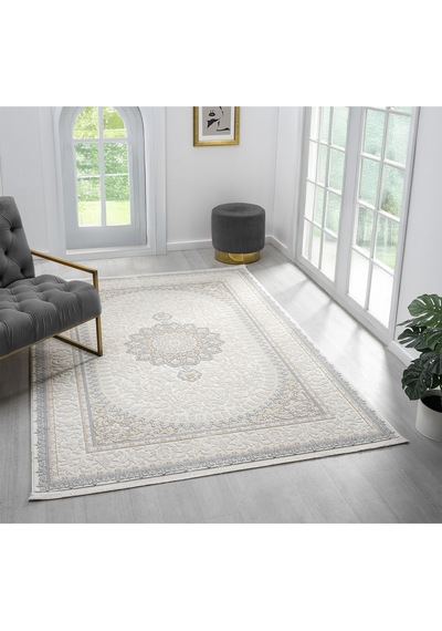 Mariesse Home Artes Serisi Bambu Dokulu Modern Sık Dokuma Makine Halısı Smart 12003 Gri
