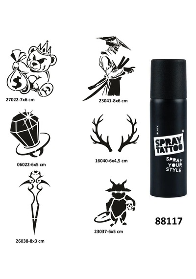 Savaşçı Ve Hazine Spray Tattoo Geçici Dövme Yapma Seti Sprey Dövme Kiti