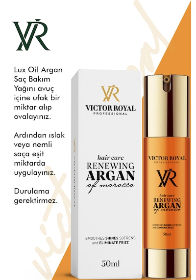 Victor Royal Yıpranmış Ve Kuru Saçlar Için Lux Oil Argan Yağı 50 Ml