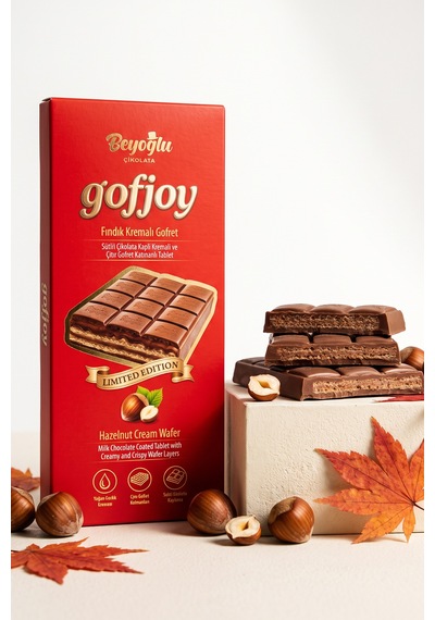 Beyoğlu Çikolata Gofjoy Sütlü Çikolata Kaplı Çıtır Gofret Tablet 150 Gr.