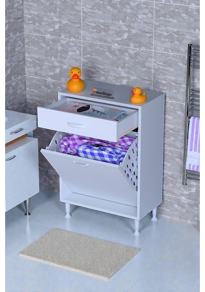 Eliusta Asil 55 Cm Kirli Çamaşır Sepetli Banyo Dolabı 1 Çekmeceli Mutfak Çok Amaçlı Dolap 55x88x32,5 Cm Beyaz Eliusta Asil 55 Cm Kirli Çamaşır Sepetli Banyo Dolabı 1 Çekmeceli Mutfak Çok Amaçlı Dolap 55x88x32,5 Cm Beyaz