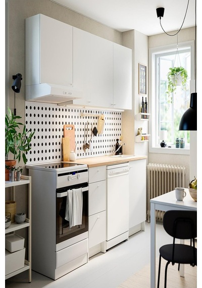 Ikea Beyaz Şık Mutfak Dolabı 220x61x220 Cm