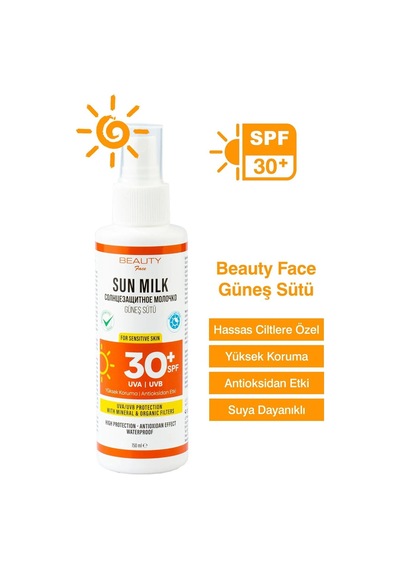 Beauty Face Koruyucu Güneş Sütü SPF30+ 150 ML