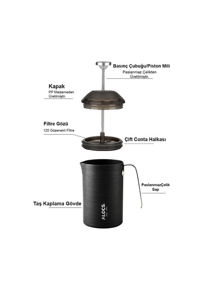 Paslanmaz Çelik French Press 600 Ml Diğer