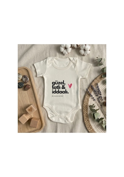 Babysena Güzel, Tatlı&iddialı Baskılı Kısa Kollu Kız/erkek Bebek Body 0-3 Yaş Beyaz