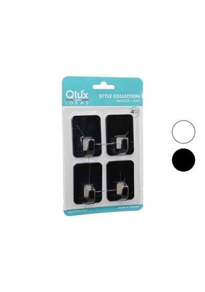 4pcs Cloud Askı No-2 Siyah - Beyaz Plastik Yapışkanlı Montaj 5324 50cm