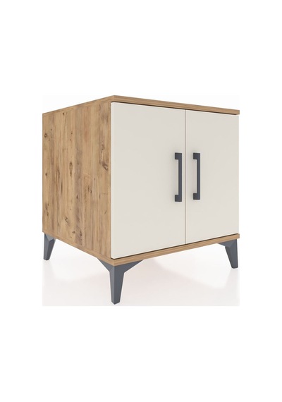 Kronos Komodin 2 Raflı 2 Kapaklı 60x59x64 Çam-aytaşı Atlas Çam