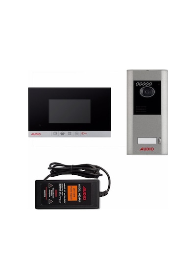 Audio 4.3" Siyah Mekanik Butonlu Görüntülü Villa Set 001463
