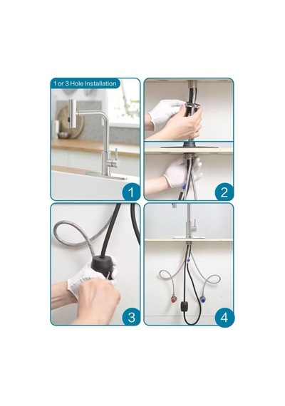 Rena Design Çok Modlu Inox Mutfak Evye Bataryasi Mat Gri Musluk Spiralli Çek Birak Başlik Yağmurlama