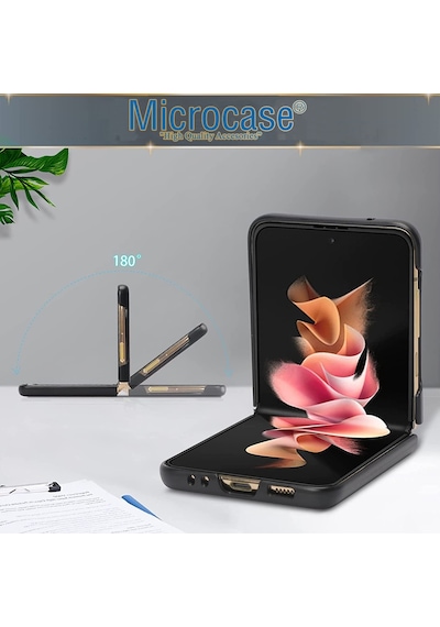 Galaxy Z Flip4 Için Deri Desenli Plastik Koruma Kilif-Al3148 561012575