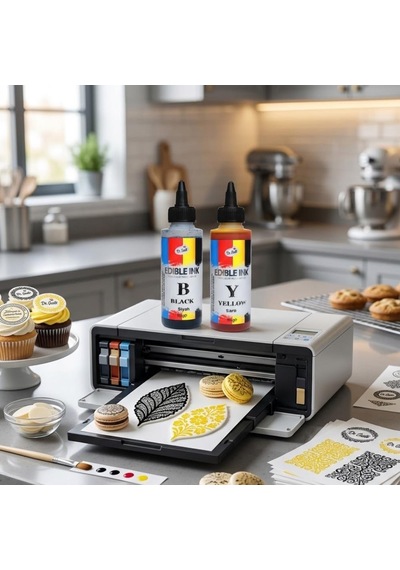 Yenilebilir Yazıcı Gıda Mürekkebi Sarı 115 Ml Pasta Baskı Ve Gıda Yazıcı Mürekkebi