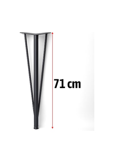 Üçgen 4 Adet Siyah 71 Cm Metal Masa Sehpa Ayağı Dayanıklı Mobilya Destek Yükseltici Ayak Modern 6395751