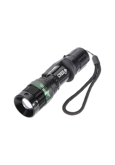 Wealthglow Guangdong Spirit Cree Q5 Led 1000lm 7w Zumlanabilir 18650 Aaa El Feneri Siyah