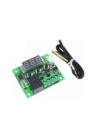 W1209 Dijital Termostat Kontrol Kartı, 12v Dc, Ntc Sensörlü, Isıtma Soğutma Modu