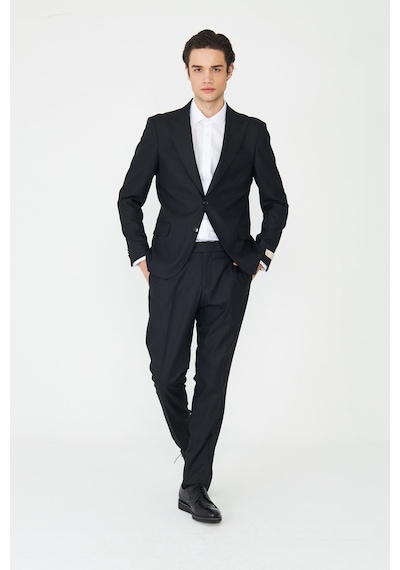Siyah Modern Kesim Slim Fit Erkek Takım Elbise Siyah