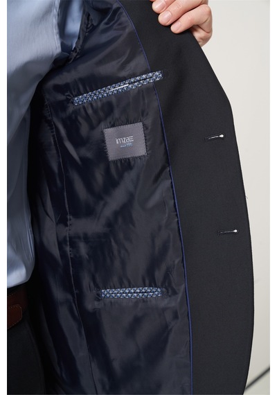 İmza Lacivert Mono Yaka 6 Drop Comfort Fit Tam Astar Esnek Takım Elbise 1001260182