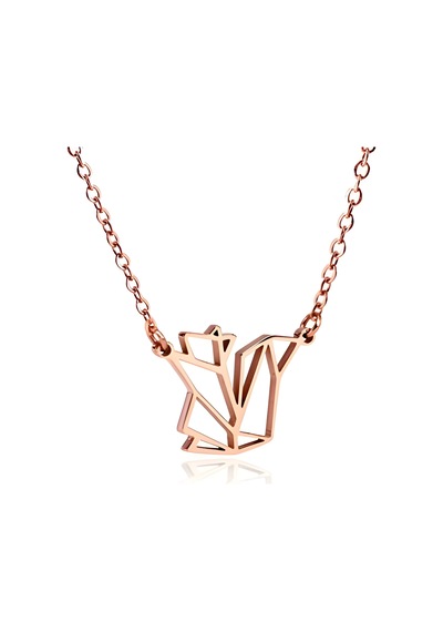 Sincap Origami Gümüş Kolye - Rose Pembe