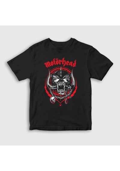 Presmono Unisex Çocuk Louder Motörhead T-shirt Siyah