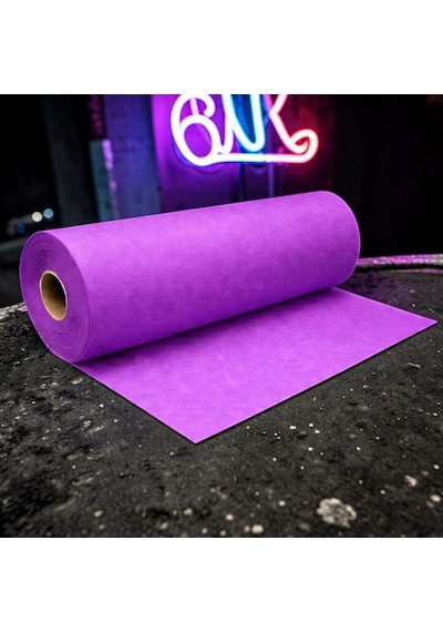 50 Metre Tek Parça 70 Cm Genişlik Elyaf Mor Tela Kumaş Mor Süsleme Kumaşı Mor Mekan Dekor Kumaşı